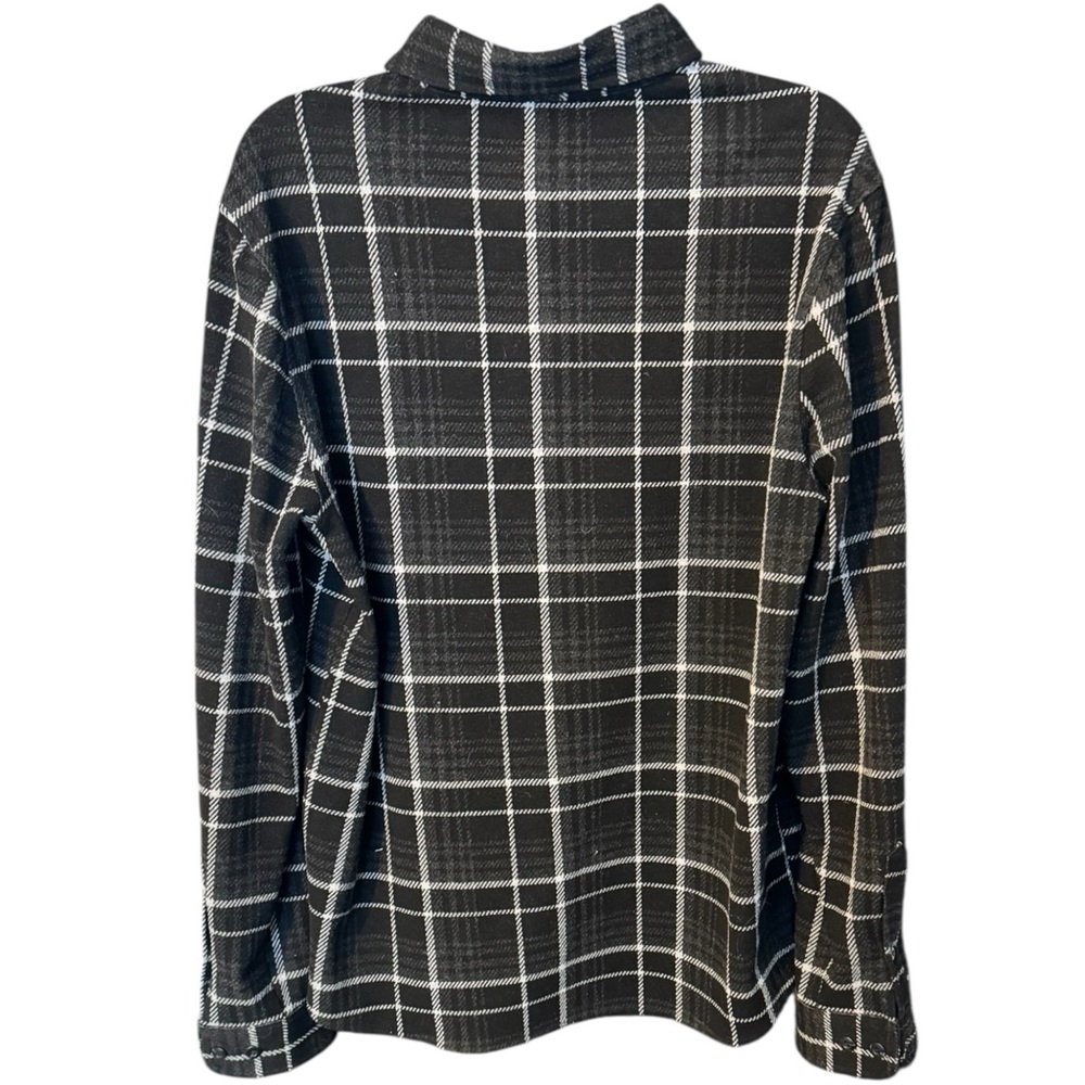 7 Diamonds Shirt Mens Size M Black and White Plaid Button-Up Top Soft Flannel - Picture 3 of 9